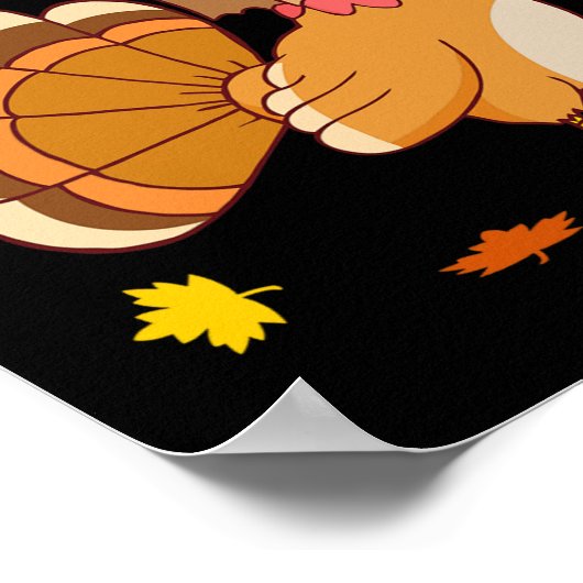 Erntedank Türkei Chat Meow Funny Men Danke Poster (Ecke)