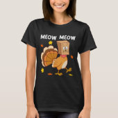 Erntedank Türkei Chat Meow Funny Men Danke T-Shirt (Vorderseite)