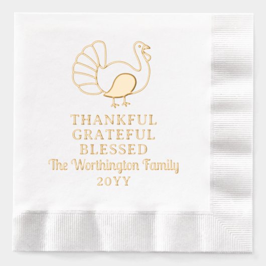 Erntedank Türkei dankbar, gesegnet Servietten Mit Folie (Vorderseite)