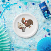 Erntedank Türkei Dunking Basketball Funny Pappteller (Party)