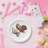 Erntedank Türkei Dunking Basketball Funny Pappteller (Party)