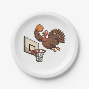 Erntedank Türkei Dunking Basketball Funny Pappteller