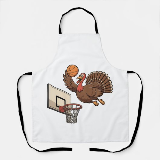 Erntedank Türkei Dunking Basketball Funny Schürze (Vorderseite)