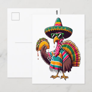 Erntedank Türkei Eat Tacos Funny Mexican 2025 Postkarte