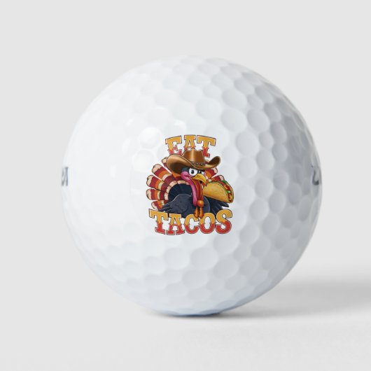Erntedank Türkei Eat Tacos Funny mexikanisch Golfball (Vorderseite)