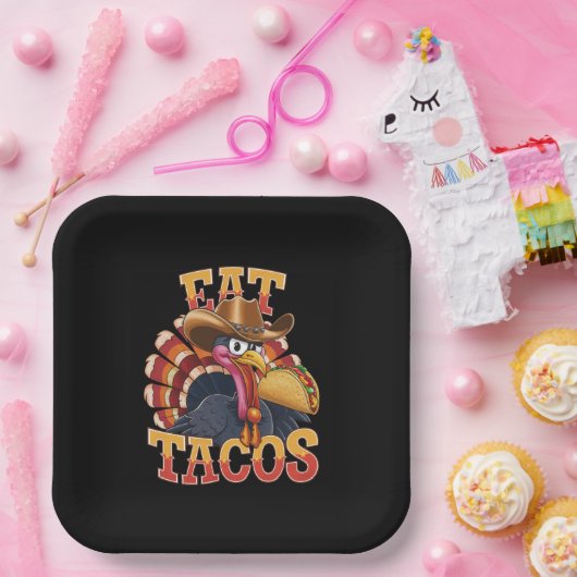 Erntedank Türkei Eat Tacos Funny mexikanisch Pappteller (Party)