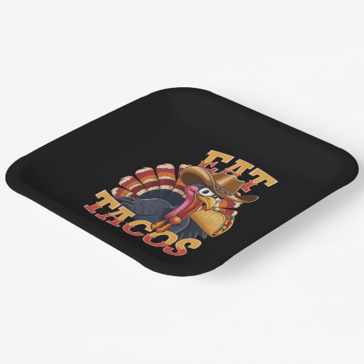 Erntedank Türkei Eat Tacos Funny mexikanisch Pappteller (Gewinkelt)