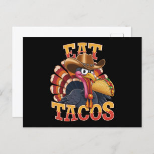 Erntedank Türkei Eat Tacos Funny mexikanisch Postkarte