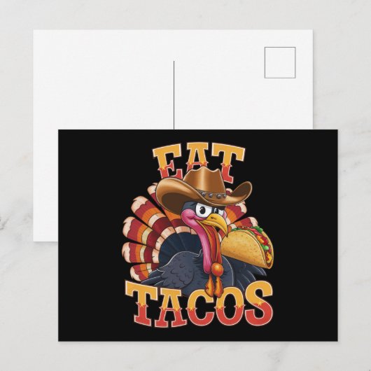 Erntedank Türkei Eat Tacos Funny mexikanisch Postkarte (Vorne/Hinten)
