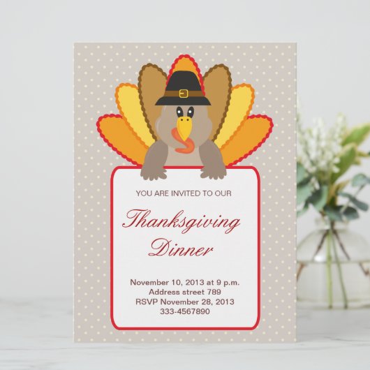 Erntedank Türkei Einladung (Stehend Vorderseite)