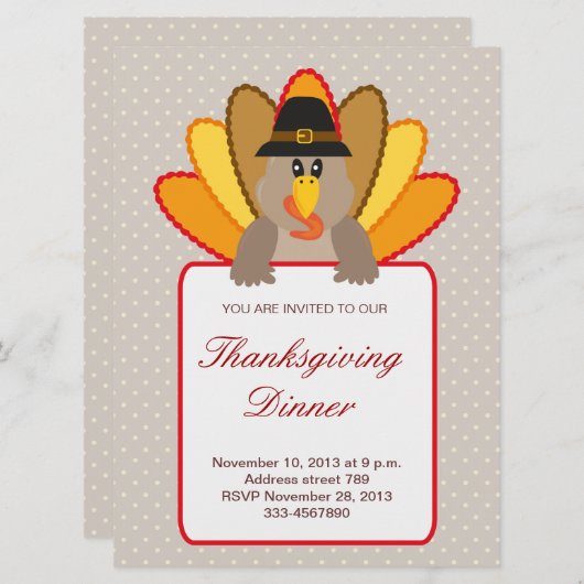 Erntedank Türkei Einladung (Vorne/Hinten)