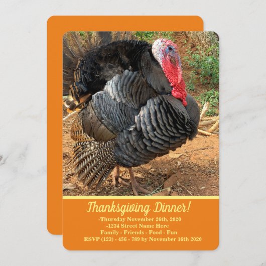 Erntedank Türkei Einladung (Vorne/Hinten)