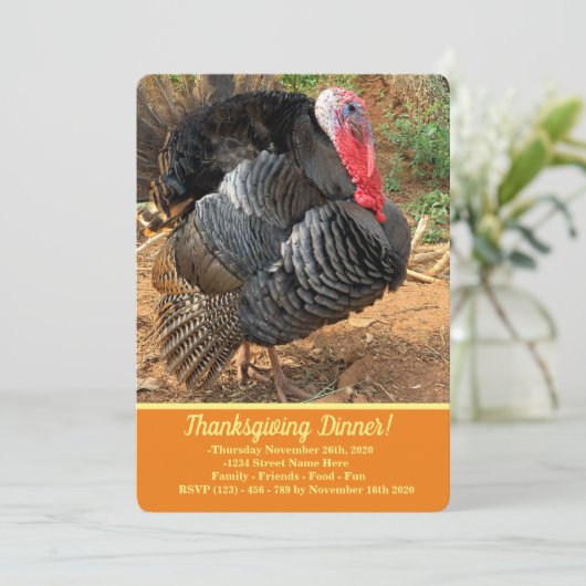 Erntedank Türkei Einladung (Stehend Vorderseite)