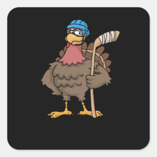 Erntedank Türkei Eishockey Geschenk Türkei Quadratischer Aufkleber