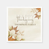 Erntedank Türkei Elegant Greenerenery Foliage Pape Serviette (Vorderseite)