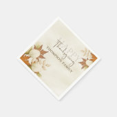 Erntedank Türkei Elegant Greenerenery Foliage Pape Serviette (Ecke)