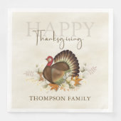 Erntedank Türkei Elegant Grünfoliage Serviette (Vorderseite)