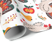 Erntedank Türkei, Ernte und Leckereien Geschenkpapier (Rolleneckpunkt)