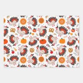 Erntedank Türkei, Ernte und Leckereien Geschenkpapier Set (Vorderseite)