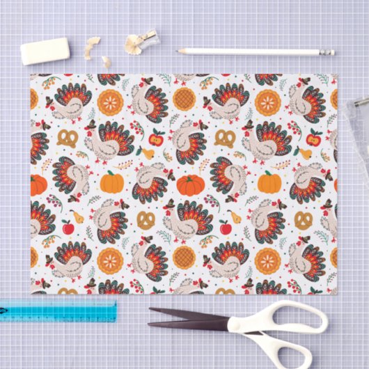 Erntedank Türkei, Ernte und Leckereien Seidenpapier (Handwerk)