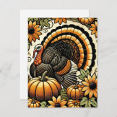 Erntedank Türkei Feiertagskarte (Vorne/Hinten)