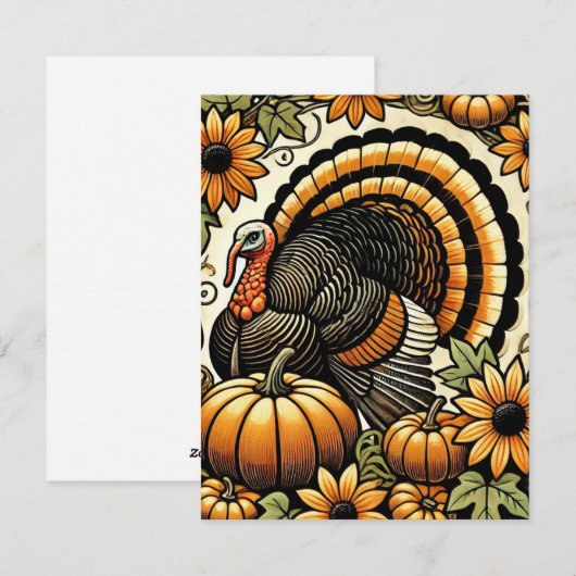 Erntedank Türkei Feiertagskarte (Vorne/Hinten)