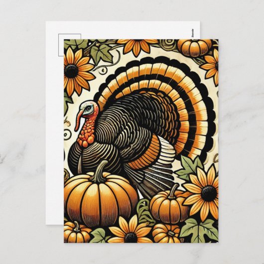 Erntedank Türkei Feiertagspostkarte (Vorne/Hinten)