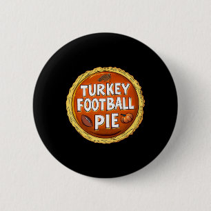Erntedank Türkei Football Pumpkin Pie Food Spion Button