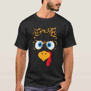 Erntedank Türkei gegenüber Leopard Print Glasses A T-Shirt