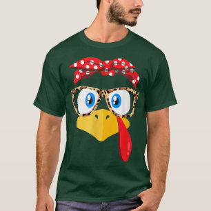 Erntedank Türkei gegenüber Leopard Print Glasses W T-Shirt