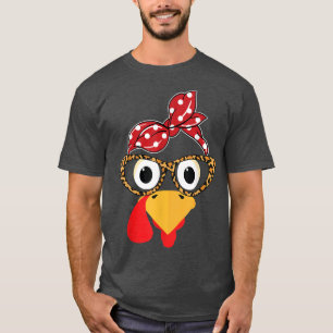 Erntedank Türkei gegenüber Leopard Print Glasses W T-Shirt