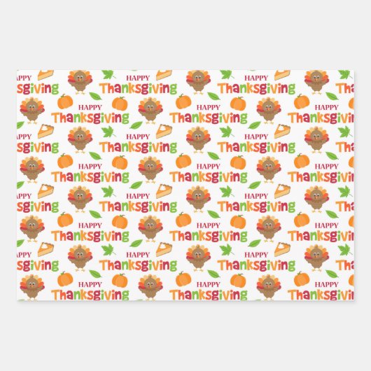 Erntedank Türkei Geschenkpapier Set (Vorderseite 3)