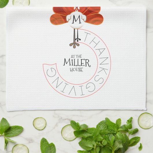 Erntedank Türkei Geschirrtuch (Gefaltet)