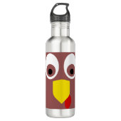 Erntedank Türkei Gesicht Edelstahlflasche (Vorderseite)