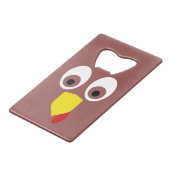 Erntedank Türkei Gesicht Geldbeutel Flaschenöffner (Vorderseite Schrägansicht)