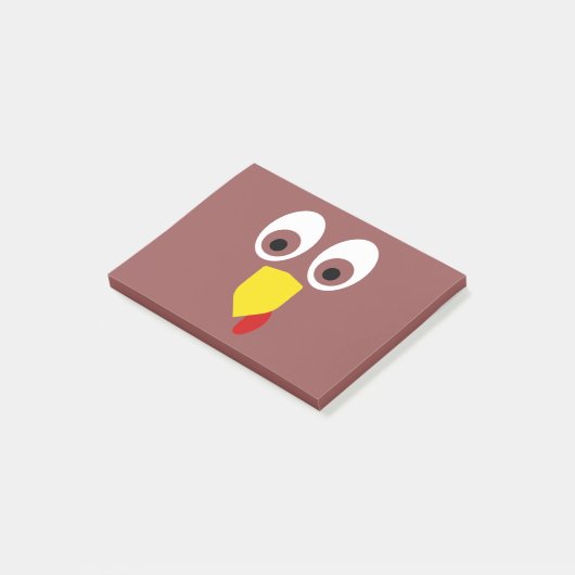 Erntedank Türkei Gesicht Post-it Klebezettel (angewinkelt)