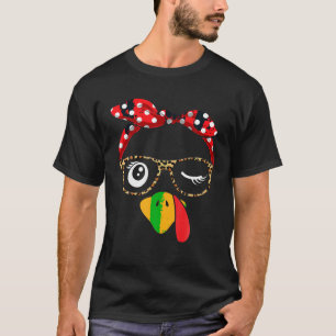 Erntedank Türkei Gesicht Wink Eye Leopard Brille T-Shirt
