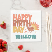 Erntedank Türkei Gobble Gobble Gappy Birthday Serviette (Beispiel)