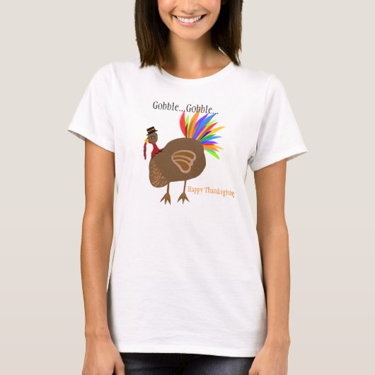 Erntedank Türkei Gobble Gobble T-Shirt (Vorderseite)