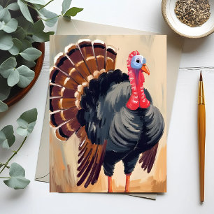 Erntedank Türkei   Happy Thanksgiving Painted Feiertagspostkarte