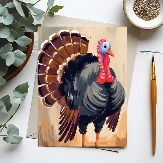 Erntedank Türkei | Happy Thanksgiving Painted Feiertagspostkarte