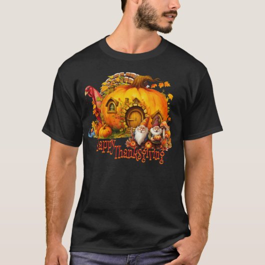 Erntedank Türkei Horror Gnomes T-Shirt (Vorderseite)