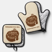 Erntedank Türkei Individuelle Name Gather und Gobb Ofenhandschuh & Topflappen-Set (Vorderseite/Rückseite)