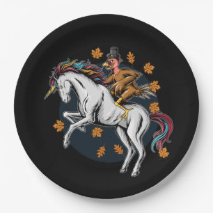 Erntedank Türkei Jagd auf Unicorn Pappteller