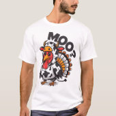 Erntedank Türkei Kuh Funny Moo Kostümgeschenk T-Shirt (Vorderseite)