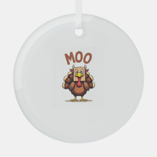 Erntedank Türkei Kuh mow Funny Men Danke Ornament Aus Glas