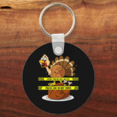 Erntedank Türkei Linie nicht überqueren Spaß Food Schlüsselanhänger (Rückseite)