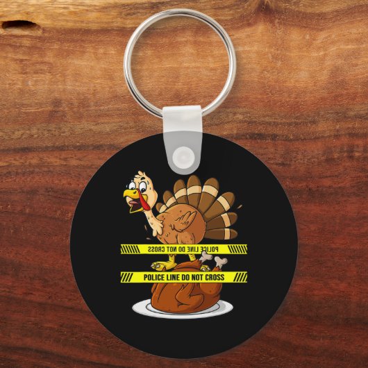 Erntedank Türkei Linie nicht überqueren Spaß Food Schlüsselanhänger (Rückseite)