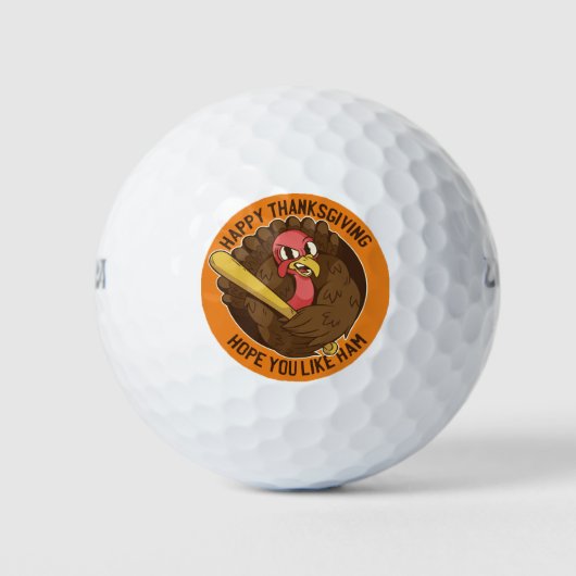 Erntedank Türkei, lustiger Erntedank Zitat Golfball (Vorderseite)