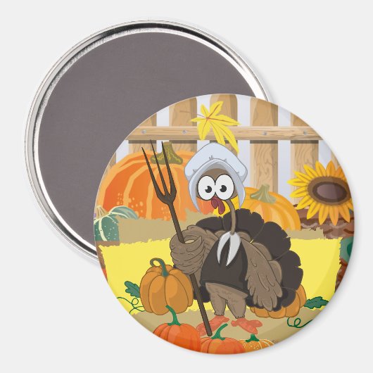 Erntedank Türkei Magnet (Vorderseite/Rückseite)